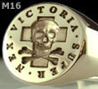 Signet Ring Engraved with Skull & Bones Ring 'Victoria Super Nex'