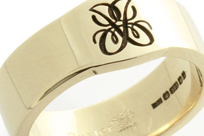 Monogramed Cigar Band Ring - Cipher / Traditional
