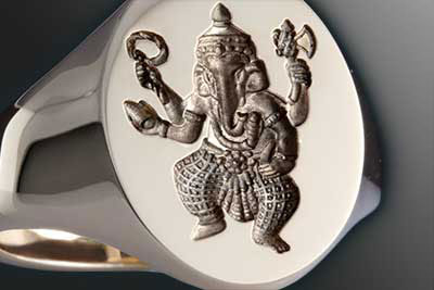 Hindu Ganesha Signet Ring