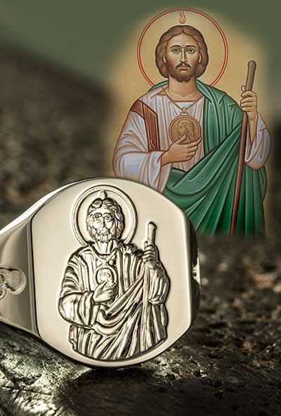 Saint Jude Signet Ring Engraving