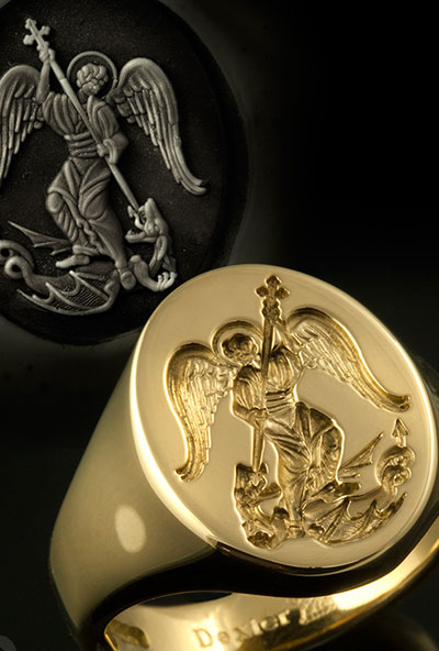 St. Michael Signet Ring From Byzantine Depiction