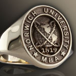 Elevated Engraved Example University Ring