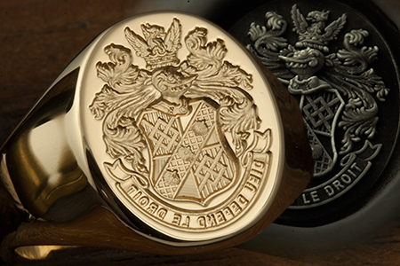 Bespoke Coat of Arms / 'Seal Engraved' / Oval 18ct