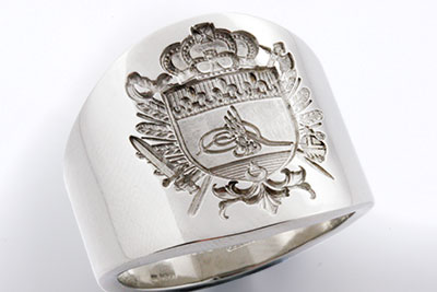 Arabic Silver Cigar Band Ring