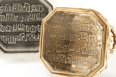 Gemstone Desk Seal Engraved Musical Score Notes