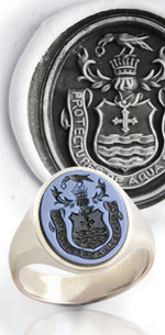 Sardonyx Gemstone Ring - Engraved With a Coat of Arms