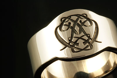 Cigar Band Ring With a Bespoke Cypher Monogram