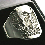 Deep for Show Engraved Example Phoenix Crest Ring