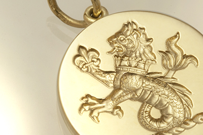 Gold Pendant Engraved with a Sea Lion Crest