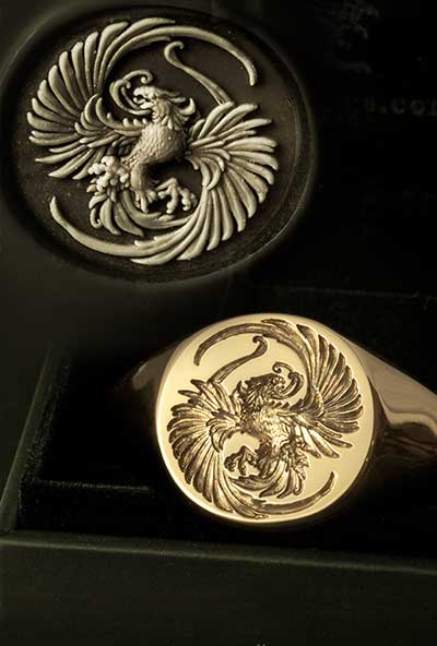 Oriental Style Phoenix Signet-Ring