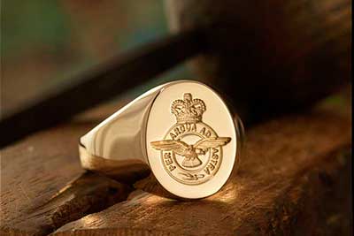 Royal Airforce badge engraved signet